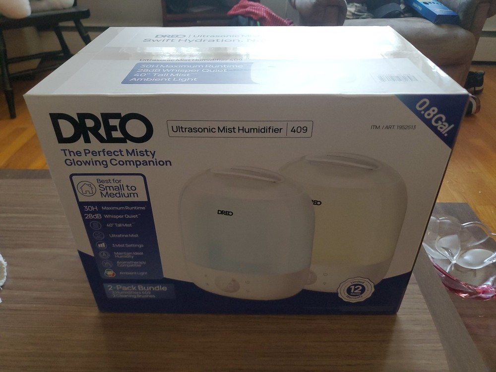 Dreo Ultrasonic Mist Humidifier 2Pk 409 3 Mist Settings Aromatherapy Compatible