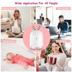 220ml Ultrasonic Cool Mist Humidifier Cute Deer Air Diffuser 7 Color LED Light