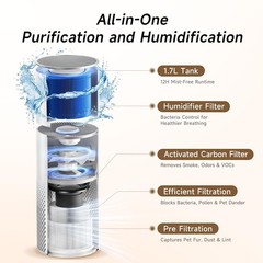 Afloia Kilopro 2-in-1 Humidifier Air Purifier Home Large Room Bedroom