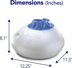 Vicks Warm Steam Vaporizer, Small to Medium Rooms, 1.5 Gallon Tank – white