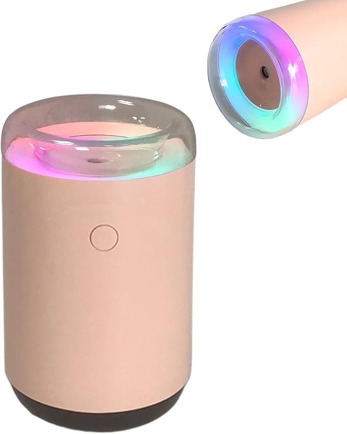 Mini Portable Ultrasonic Humidifier Colorful Light 2 Modes Pink