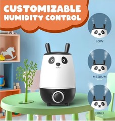 Panda Kids 2.5L Humidifier For Bedroom Top Fill Adjustable Mist Level – New