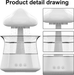 24-Hour Runtime Cloud Rain Humidifier with Touch Control & Waterfall Light