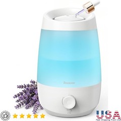 Humidifier Essential Oil Diffuser 2 in 1 Whisper Quiet LED Night Light 270ft2 US