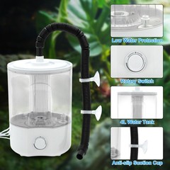 4L Top Fill White Reptile Fogger Adjustable Mister Tank Humidifier Terrarium