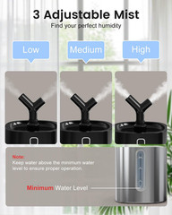 Stainless Steel 4L Cool Mist Humidifier, Easy Clean for Home & Nursery