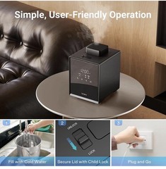 Livatro 3L Stainless Steel Warm Mist Humidifier Sleep Mode Auto-Off Easy Clean