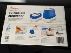 Crane EE-5948 Cool Mist Collapsible Humidifier Blue/White, Portable, 360° Nozzle
