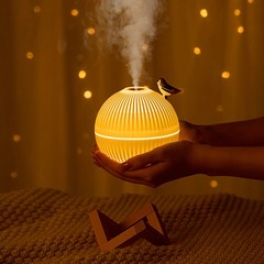 330ml USB Ultrasonic Cool Mist Maker Air Humidifier with Warm LED Lamp for Home