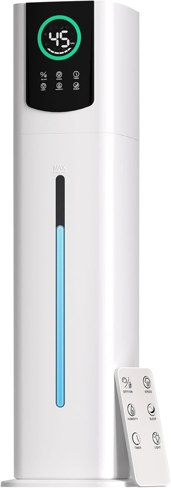 2.4 Gal Cool Mist Humidifier for Large Rooms, 75H Quiet & Easy to Clean