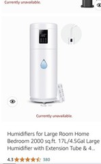 Honovos HQ-2H-JS919 17L 4.5Gal Humidifier New Sealed 2000 Sq Ft