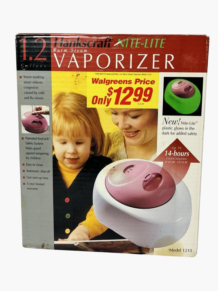 Vintage Hankscraft Warm Steam Vaporizer Pink 1.2 Gallons Model 1210 -New