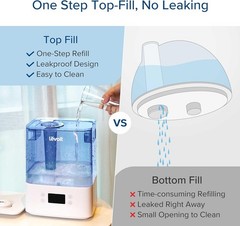 Classic300S Ultrasonic Smart Top Fill Humidifier, Extra Large 6L Tank for Who…