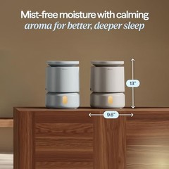 BLUEAIR DreamWell Top-Fill Mist-Free InvisibleMist Humidifier Beige 48Hr