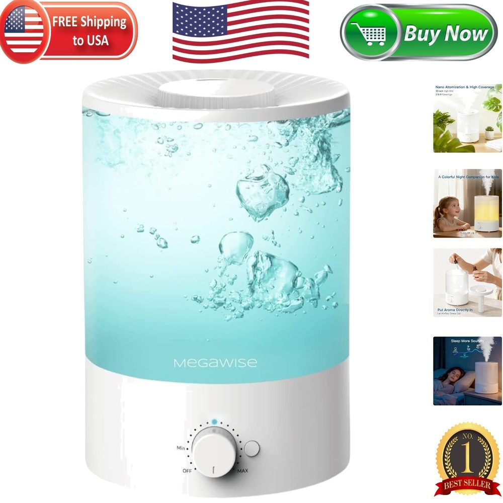 Kids’ 3.5L Safe Essential Oil Humidifier with 7-Color Night Light – Auto Shutoff