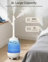 5L Quiet Cool Mist Humidifier with Essential Oil Diffuser & Remote Control