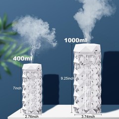 USB Desktop Crystal Humidifier 400ml with 7 Colors LED Night Light, No Noise …