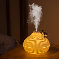 330ml USB Ultrasonic Cool Mist Maker Air Humidifier with Warm LED Lamp for Home