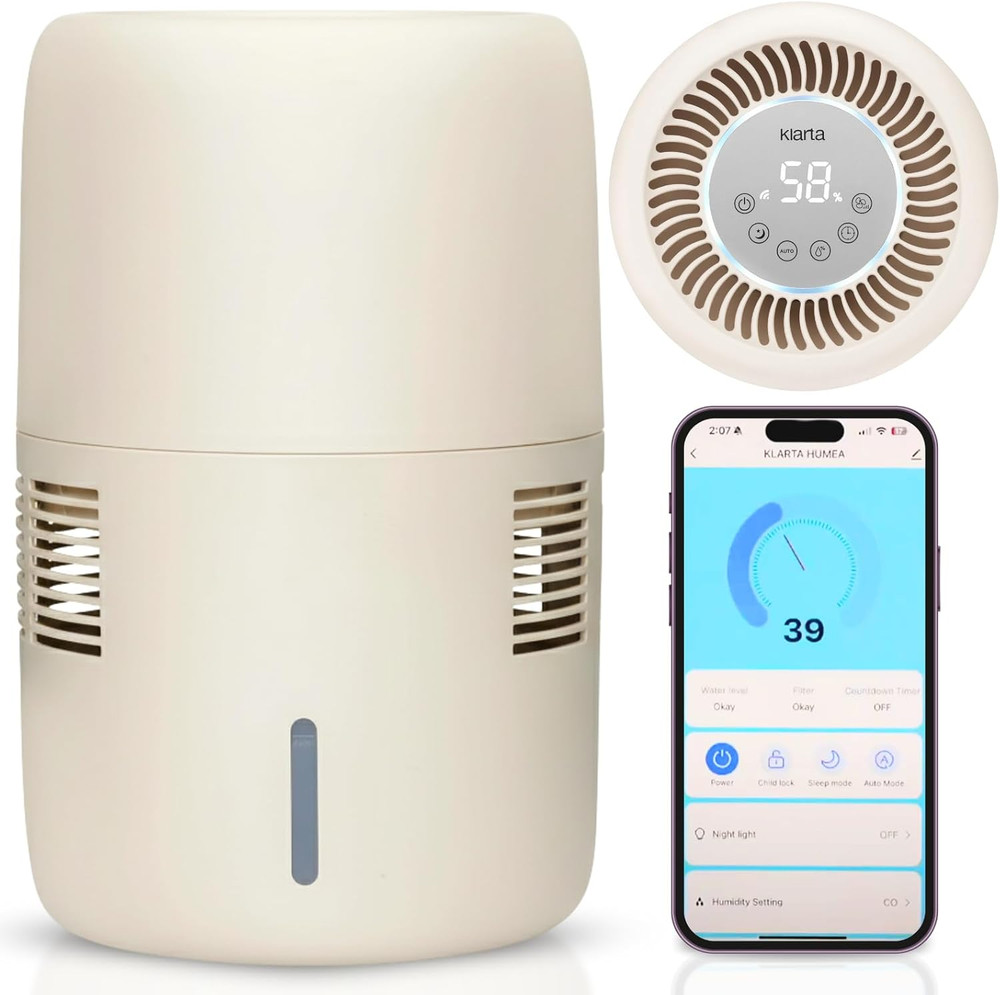 Smart Humidifier with App Control, 3L Tank, Quiet & Mist-Free – Beige