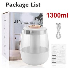 2PC 1.3L Ultrasonic Humidifiers For Bedroom Room Office Cool Mist Air Humidifier