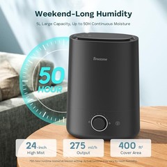 5L Cool Mist Humidifier 2-in-1 Aroma Diffuser Whisper Quiet Auto Shut Off New