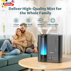 8L Humidifiers for Bedroom, Warm & Cool Mist for Large Room Home Top Fill Ultra