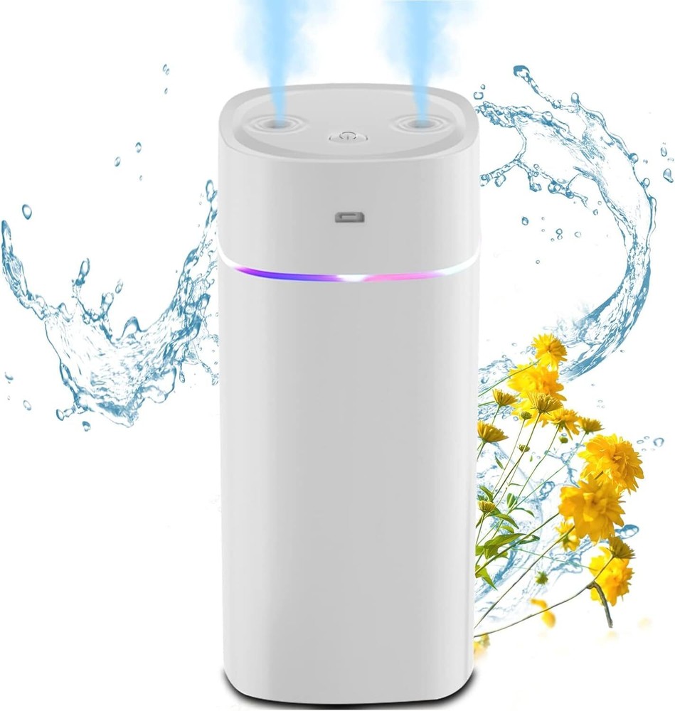 Small Humidifiers Bedroom 600ml Quiet Cool Mist Home White