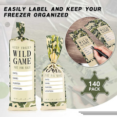 UQM 140 Pack Wild Game Meat Bags for Freezer, 1 Lb Ground Meat Bags, Wild Game M