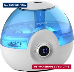 raydrop 2.2L Humidifiers for Bedroom, Cool Mist Humidifiers with Timer, Digital