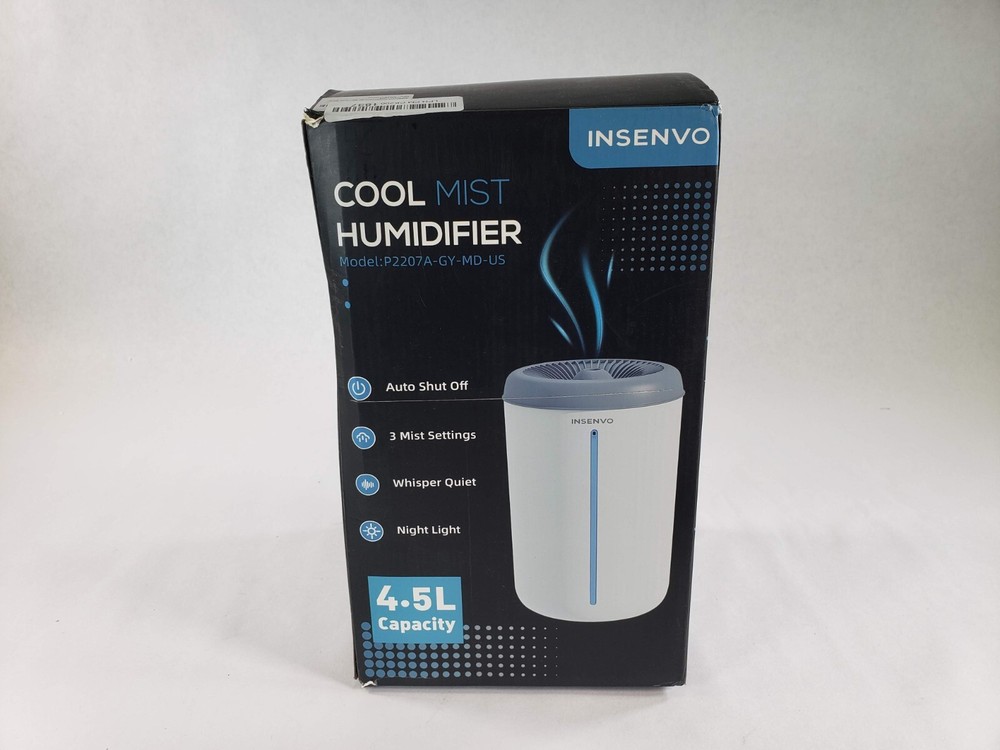 Insenvo 4.5L Humidifier Top Fill Cool Mist Humidifier w/ Nightlight Gently Used