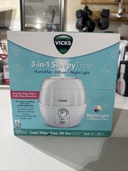 VICKS 3-in-1 Sleepy Time Humidifier Diffuser Night-Light 7 Soothing LED Colors