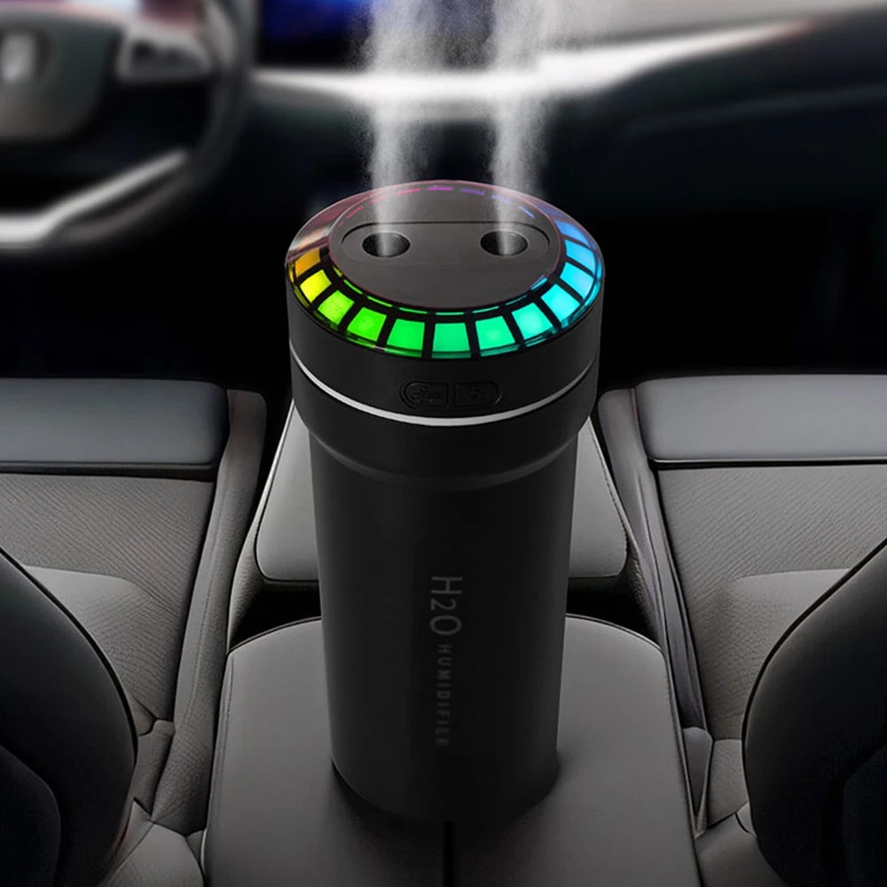 300ml Double Spray Car Mini Humidifier with Mood Light Pickup Dynamic Humidifier