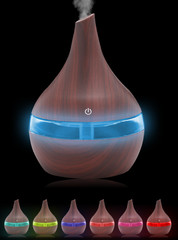 Wood Grain Cool Mist Humidifier USB Air Diffuser Home Office Bedroom