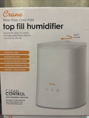 Crane Ultrasonic Cool Mist Console Humidifier, 1.2-Gallon, for Rooms 500 Sq. Ft.
