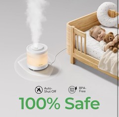 Homvana Small Humidifiers for Bedroom – 2 Pack 1.5L Cool Mist 3-in-1 Humidifier