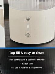 Mainstays Round Ultrasonic Cool Mist Top-Fill Humidifier w/ Aroma – White