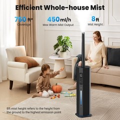Dual Function 9L Humidifier – Top Fill, Whisper-Quiet & Adjustable Mist Levels