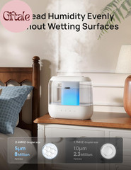 Humidifiers for Bedroom, 4L Top Fill for Large Room, 36H Runtime, 28 Db Quiet Su