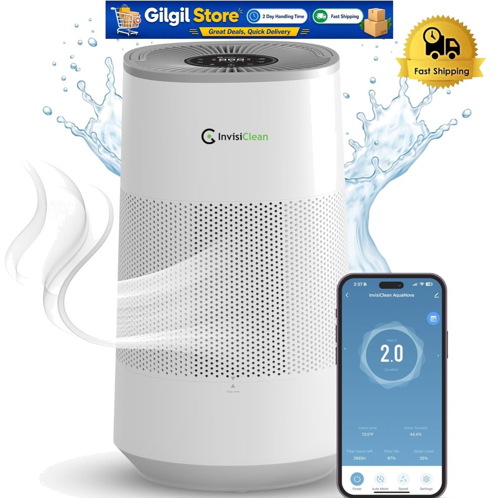 Elegant Air Purifier and Humidifier Combo with Smart App Control for 1100 sq ft