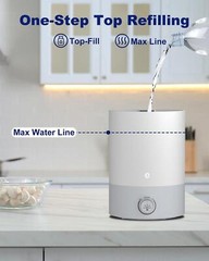 2.5L Cool Mist Ultrasonic Air Humidifier with Top Fill & Quiet, 360° Nozzle US