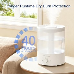 MEGAWISE 3.5L Cool Mist Humidifier – Ultra-Quiet Ultrasonic 3.5 L, White