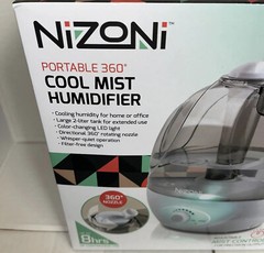 Nizoni Portable 360 Degree Cool Mist Humidifier – Nib. Silent Operation Night