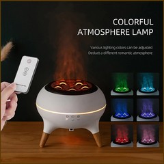 350ml Humidifier Aromatherapy Essential Oil Simulate Flame Aroma Diffuser,Remote