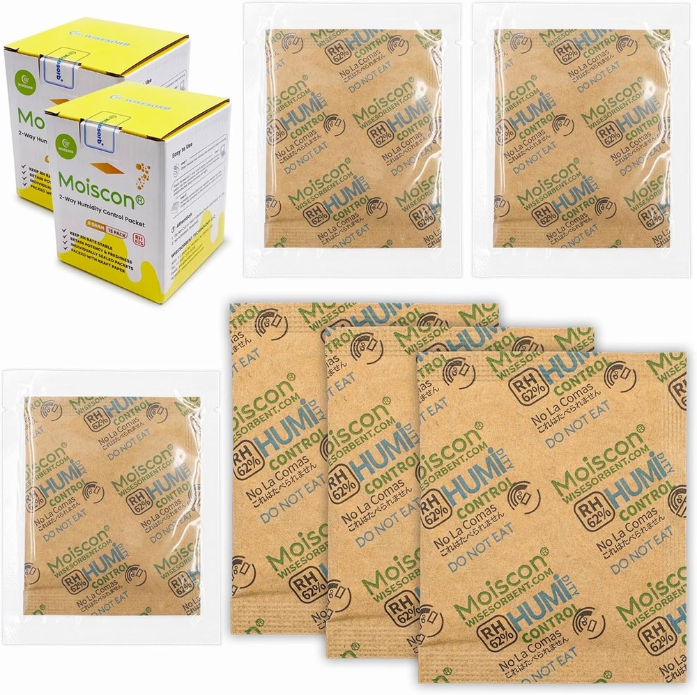30 Pack 62% RH 8 Gram Two-Way Humidity Control Packs for Storing 1 Fast Ship
