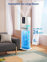 8L Smart Humidifiers for Bedroom Large Room, 2.1Gal Cool Mist Top Fill Diffuser