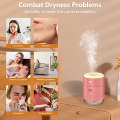 Portable Mini Humidifier, Auto Shut-Off, 2 Mist Modes, Quite, Small Humidifie…