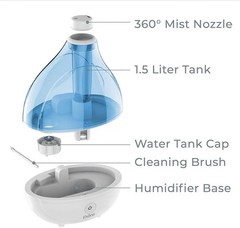 Open Box Pure Enrichment Mistaire Ultrasonic Cool Mist Humidifier – Blue