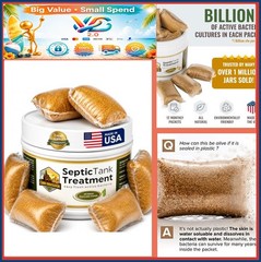 Septic Tank Treatment 12 Pack Dissolvable Flush Packets Live Bacteria Septic