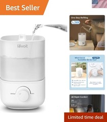 Top Fill 2.5L Humidifier – Whisper-Quiet Cool Mist for Baby & Nursery, BPA-Free