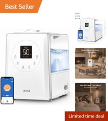 Ultra-Quiet 6L Humidifier – Smart Control & Aroma Diffuser for Total Comfort